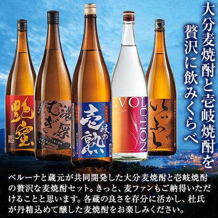 ≪５１％ＯＦＦ！≫特割！大分・壱岐五蔵麦焼酎飲みくらべ一升瓶５本組＜第３弾＞