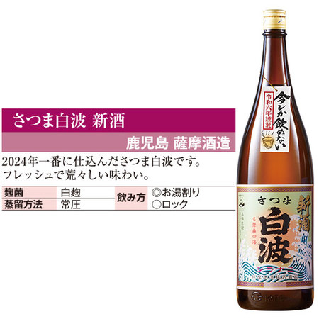 薩摩三蔵の芋焼酎ヌーヴォー飲みくらべ一升瓶3本組<第２弾>