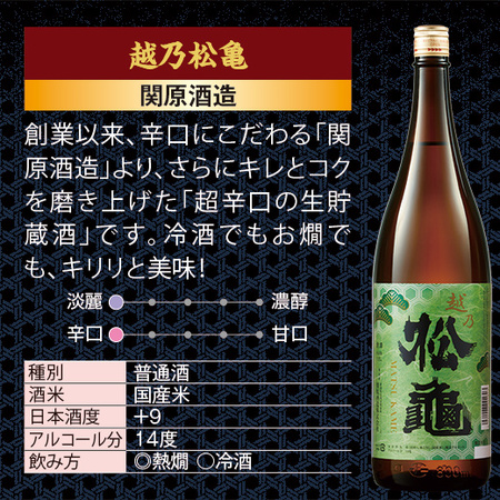 ≪４９％ＯＦＦ！≫特割！越乃六蔵晩酌飲みくらべ一升瓶６本組＜第６弾＞