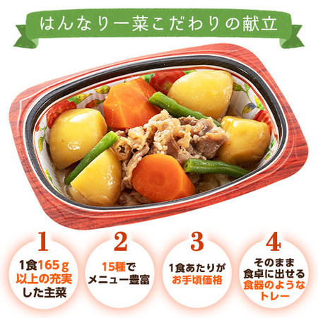 【アウトレットセール★約３３％ＯＦＦ！】宅菜便　はんなり一菜お試し１５食Bセット
