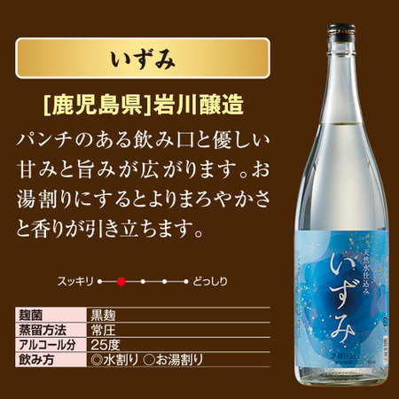 ≪５８％ＯＦＦ！≫鹿児島・宮崎五蔵の芋焼酎飲みくらべ一升瓶５本組+１本増量＜第２弾＞