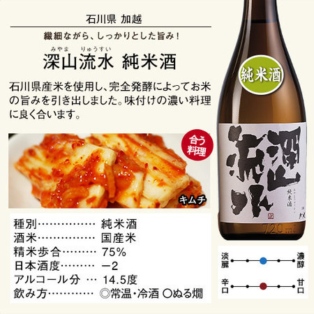 ≪ＷＥＢ限定★在庫販売！６７％ＯＦＦ！≫深山流水　純米酒　720ｍｌ　１０本組