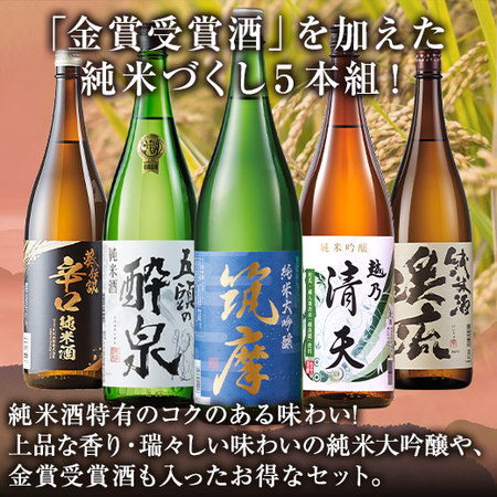 ≪ＷＥＢ限定★５４％ＯＦＦ！≫全国純米酒づくし一升瓶５本組