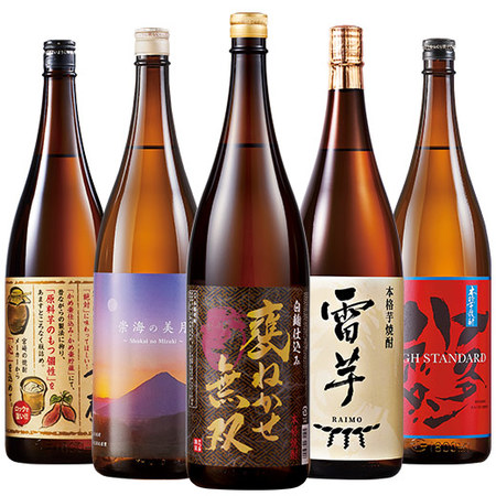 ≪５２％ＯＦＦ！≫お湯割りが旨い！鹿児島・宮崎の芋焼酎飲みくらべ一升瓶５本組