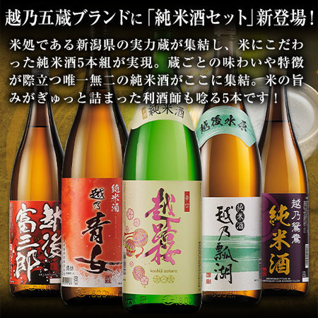 ≪５２％ＯＦＦ！≫特割！越乃五蔵純米酒飲くらべ一升瓶５本組
