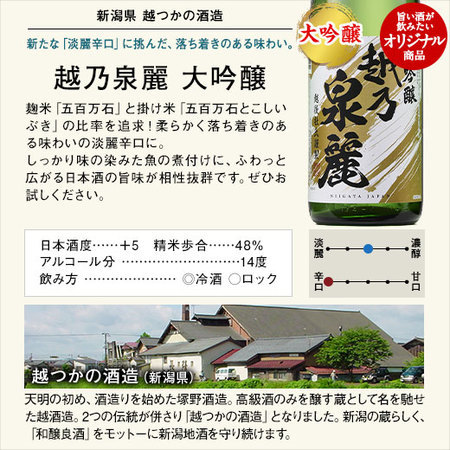 ≪５１％ＯＦＦ！≫特割！越乃五蔵大吟醸飲みくらべ一升瓶５本組＜第４弾＞