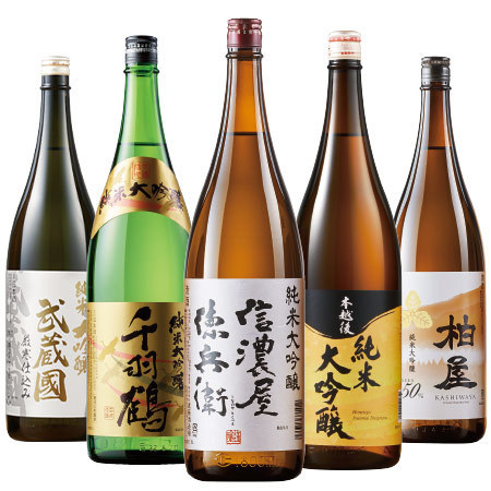 ≪５０％ＯＦＦ！≫特割！５酒蔵の純米大吟醸飲みくらべ一升瓶５本組＜第３弾＞
