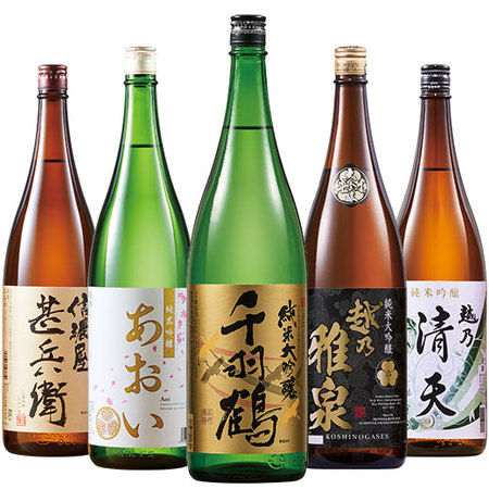 ≪６０％ＯＦＦ！≫全国５酒蔵至福の純米系飲みくらべ一升瓶５本組