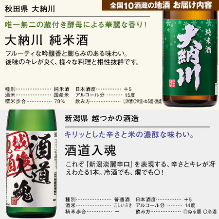 ≪ＷＥＢ限定！５０％ＯＦＦ！≫特割！全国１０酒蔵の大吟醸入り地酒飲みくらべ７２０ｍｌ　１０本組