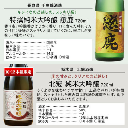 ≪５５％ＯＦＦ！≫特割！全国１２酒蔵の純米大吟醸飲みくらべ１２本組＜第３弾＞