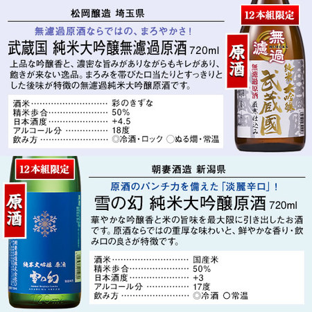 ≪５５％ＯＦＦ！≫特割！全国１２酒蔵の純米大吟醸飲みくらべ１２本組＜第３弾＞