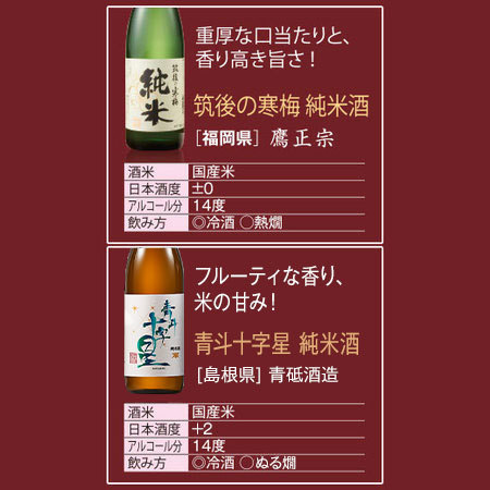 ≪４５％ＯＦＦ！≫特割！全国１０酒蔵の純米酒飲みくらべ１０本組＜第４弾＞