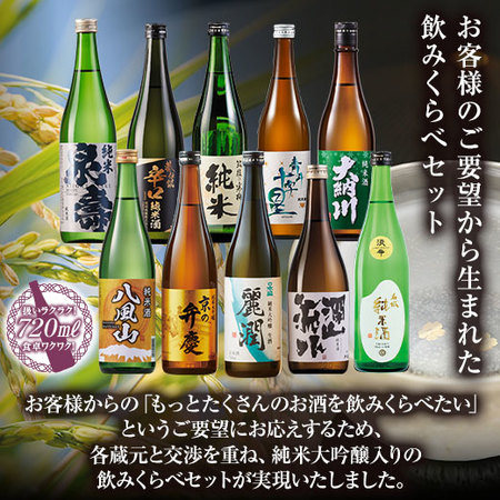 ≪５６％ＯＦＦ！≫純米大吟醸２本入り！全国純米酒づくし７２０ｍｌ１０本組＜第２弾＞