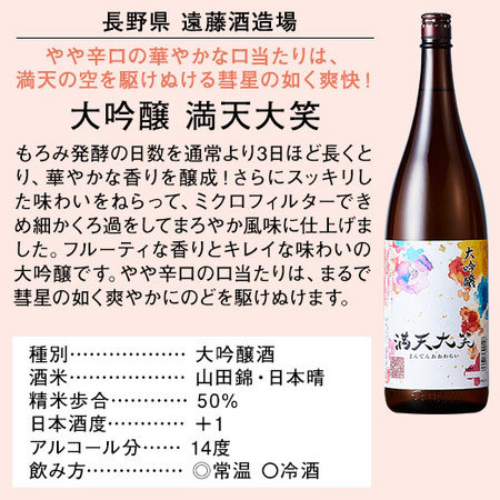 ≪ＷＥＢ限定★在庫販売！６５％ＯＦＦ！≫大吟醸　満天大笑　一升瓶　６本組