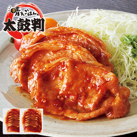 おろし生姜の醤油ダレに漬け込んだ薄切り豚ロース６００