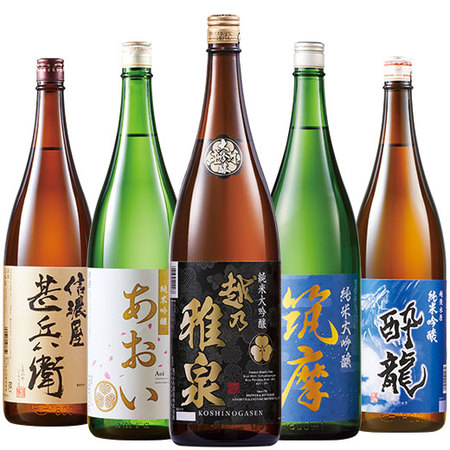 ≪６０％ＯＦＦ！≫全国５酒蔵至福の純米系飲みくらべ一升瓶５本組＜第３弾＞