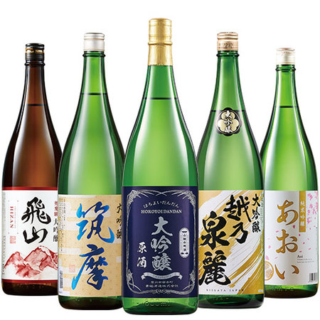 ≪５９％ＯＦＦ！≫全国５酒蔵至福の飲みくらべ一升瓶５本組＜第５弾＞