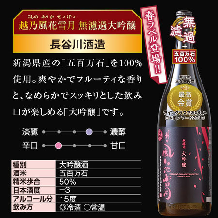 ≪５２％ＯＦＦ！≫特割！越乃六蔵大吟醸飲みくらべ一升瓶6本組＜第４弾＞（春限定ラベル）