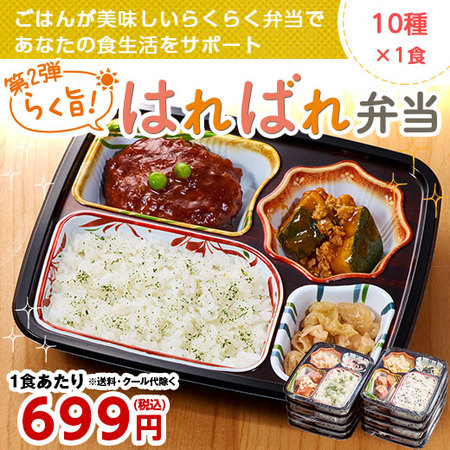 宅菜便　第２弾らく旨はればれ弁当 １０種Cセット【お試し単品】