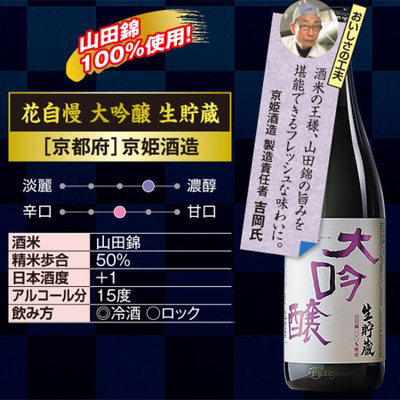 ≪ＷＥＢ限定★在庫販売！７２％ＯＦＦ！≫花自慢　大吟醸　生貯蔵　5本組