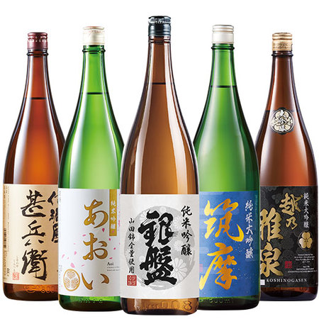 ≪５６％ＯＦＦ！≫全国５酒蔵至福の純米系飲みくらべ一升瓶５本組＜第４弾＞
