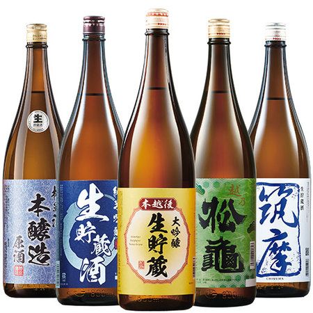 ≪５１％OFF！≫全国５酒蔵 至福の生貯蔵酒飲みくらべ一升瓶５本組
