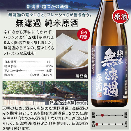 ≪４５％OFF！≫特割！６酒蔵の純米原酒飲みくらべ一升瓶６本組
