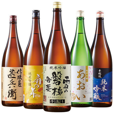 ≪４７％OFF！≫特割！５酒蔵の純米吟醸飲みくらべ一升瓶５本組＜第３弾＞