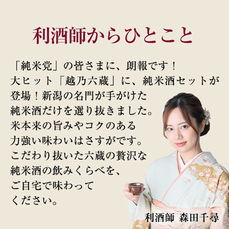 ≪４８％OFF！≫特割！越乃六蔵 純米酒飲みくらべ一升瓶６本組＜第２弾＞