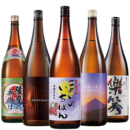 ≪４９％ＯＦＦ！≫鹿児島５蔵の「黒」芋焼酎一升瓶５本組＜第２弾＞