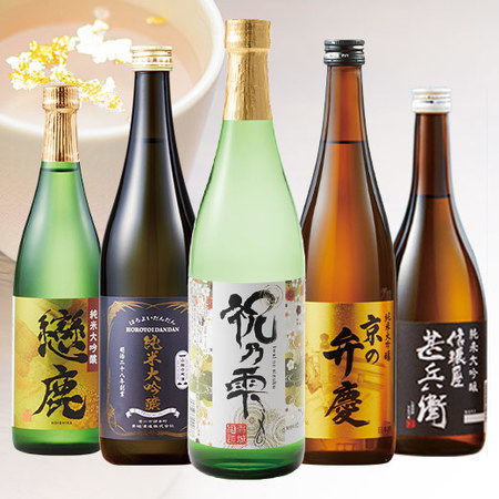 【特別送料無料】純米大吟醸+金箔入り地酒５本セット