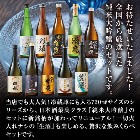 ≪会員様限定★タイムセール≫特割！全国１０酒蔵の純米大吟醸飲みくらべ１０本組＜第３弾＞