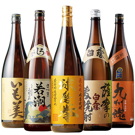 ≪１８％ＯＦＦ！≫九州５蔵受賞芋・麦・米焼酎飲みくらべ一升瓶５本組＜第２弾＞