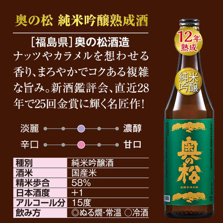 ≪５７％ＯＦＦ！≫全国５酒蔵の熟成酒飲みくらべ７２０ｍｌ５本組