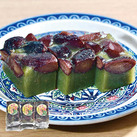 花豆抹茶蒸し羊かん