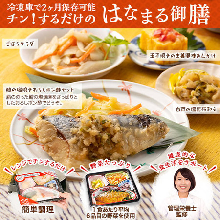 宅菜便　はなまる御膳24回コース+ごはんみそ汁10食セット　定期コース（全２４回）